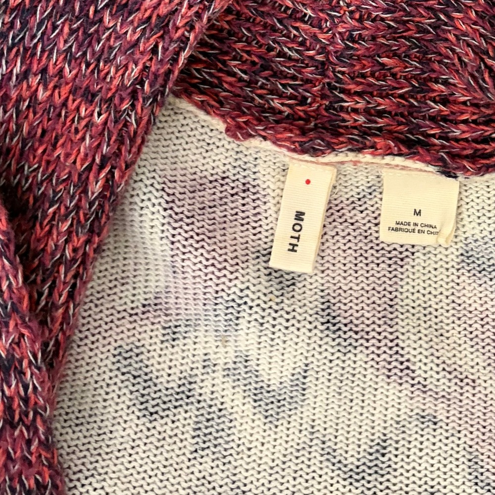 Anthropologie MOTH Old City Long Cardigan Sweater Marled Floral Knit Medium - Picture 11 of 14